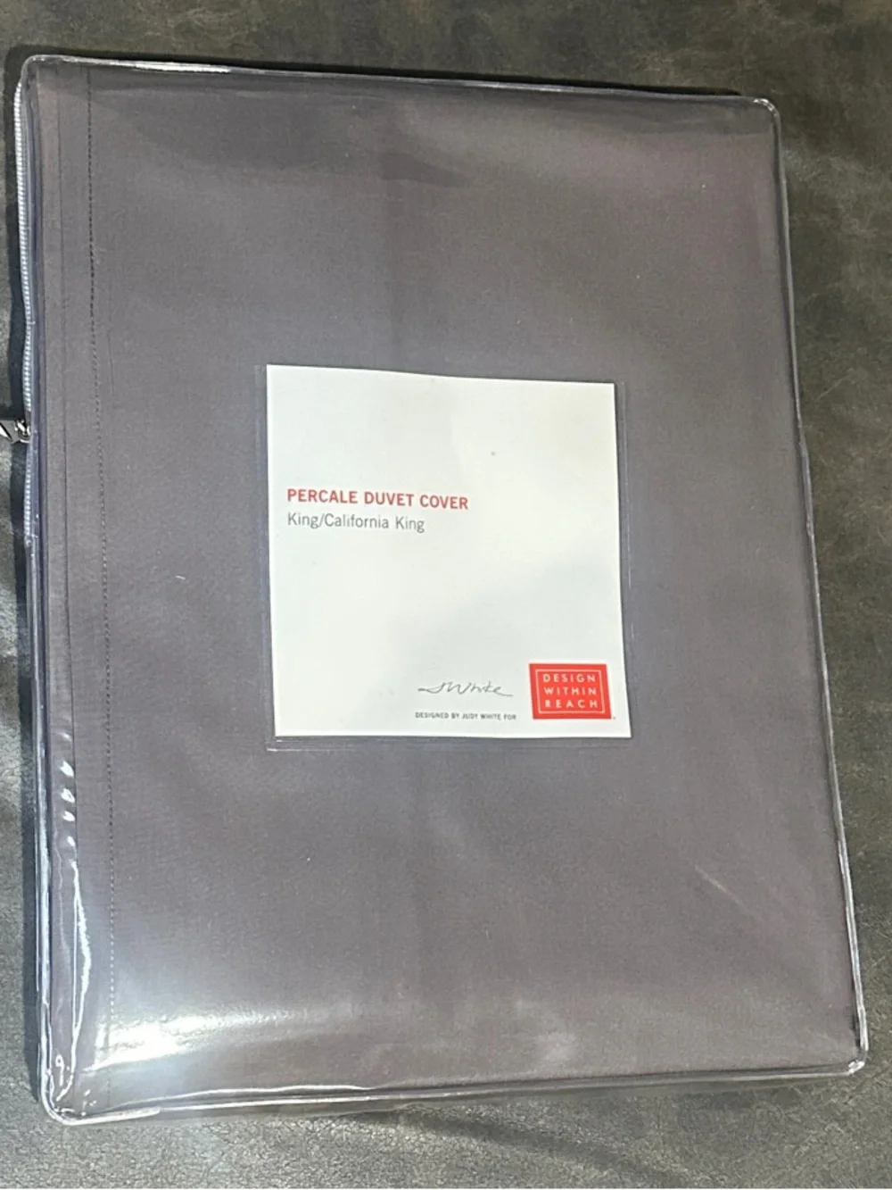 Design Within Reach Percale Duvet Cover in Charcoal Gray